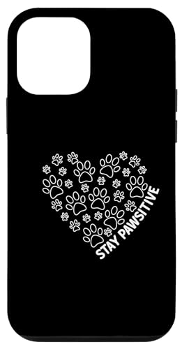 Stay Pawsitive Heart - �y�b�g�̓����v�����g �ʔ��� �|�W�e�B�u �X�}�z�P�[�X iPhone 12 mini �p