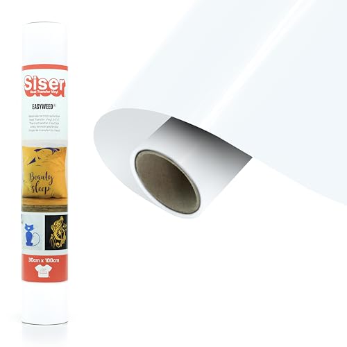 Siser® EasyWeed® Blanc, 30cm x 1mt, Film thermocollant à transfert thermique pour personnaliser les textiles, loisirs créatifs, certifié VeganOk et...