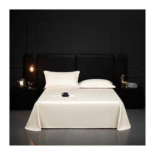 Sábana Plana Sábana Encimera Premium de 500 Hilos de Hotel Algodón de Fibra Larga Extra Suave para Cama de 90 a 200cm(Cream,180x240cm+48x74cm x2)