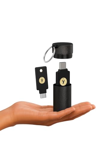 YubiKey Keychain Protector Case – Compact Black 1.5x2x2