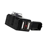 Dilwe Motorrad-USB-Ladegerät, ABS, Dual-Port, Motorrad-Telefon-Ladegerät, 5 V, 2 A, 9 Bis 90 V, mit Wasserdichter, Staubdichter Abdeckung für Smartphones, Tablets, GPS-Kameras auf -Elektrofahrrädern