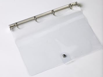 A4 Clear PVC Ring Binder, 25mm 4-Ring, 9.7 x 12.6 inches, with Snap Button Closure 4
