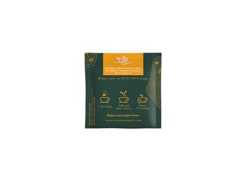 Image of LUXMI Estates Turmeric Ginger Herbal Tea 15 Tea Bags (30 Gram)Pack Of 6|Certified Usda Herbal Tea|Organic Turmeric,Ginger,Cardamom,Black Pepper|Healthy Response To Inflammation (90 Cups)