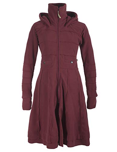 Preisvergleich Produktbild Vishes - Alternative Bekleidung - Langer Warmer Weicher Damen Winter Fleecemantel Kapuze Stehkragen dunkelrot 50
