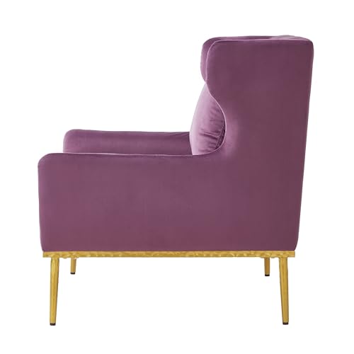 Sillón moderno terciopelo violeta miniatura 4