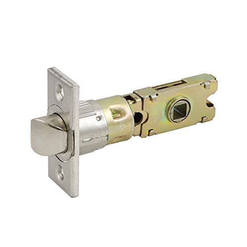 Design House Passage Door Latch, 6-Way Adjustable Fit, Square Spindle, Emblem Series Locksets, Easy Assembly, Satin Nickel Finish, 3.25 in. L x 1.05 in. W x 2.25 in. H, 582213 by Design House - Used condition - US$9.64