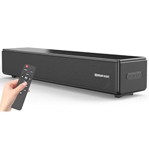 2.0 CH Dolby Digital Sound Bar – Bluetooth Home Theater Speaker with HDMI ARC, Optical, Aux for Smart TV, Gaming, PC & Projector, Compact Speaker Bar with 3D Surround Sound Home Theater Soundbar