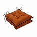 Pillow Perfect Indoor/Outdoor Cinnabar Tufted Seat Cushion, Burnt Orange, Set of 2