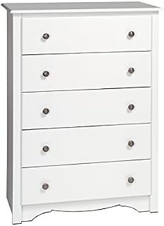 White Monterey 5 Drawer Chest