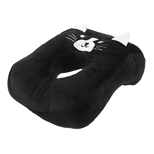 SMASOLO Almohada De Escritorio Siesta del Pupitre Escolar Negra Diseño De Gato, Rellena, Transpirable y Ergonómica, Almohadilla Cómoda Siesta Oficina y Escuela