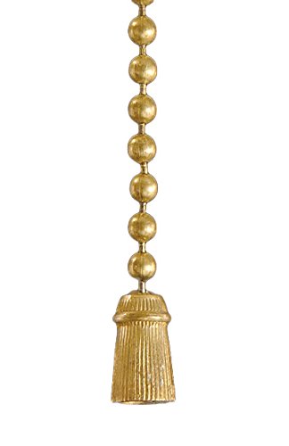 Image of B&P Lamp Antique Style Tassel Pull Chain, Antique Brass Finish