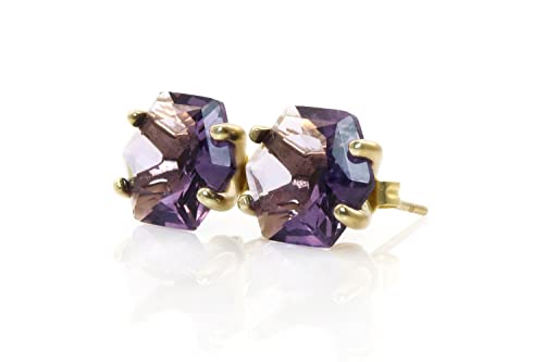 Boucles d'oreilles améthyste en or femme : bijoux pierre de naissance