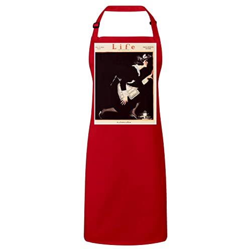 Tablier cuisine premium rouge au style vintage Art Déco 1921