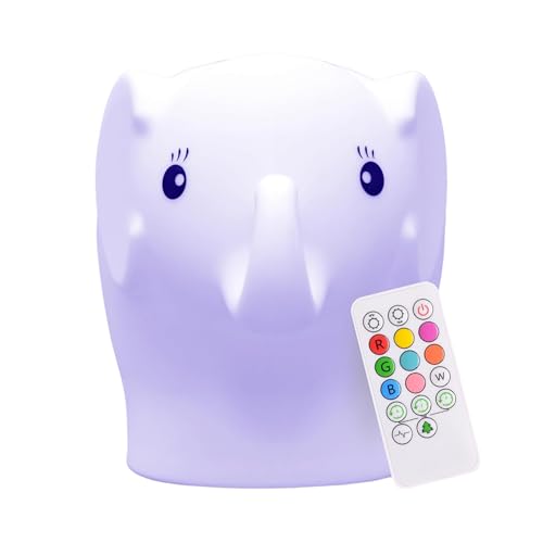 Lumipets Elephant,Silicone Nursery Light for Baby and Toddler, Squishy Night Light for Kids Room, Animal Lights for Girls and Boys, Kawaii Lamp, Cute Lamps for Bedroom
