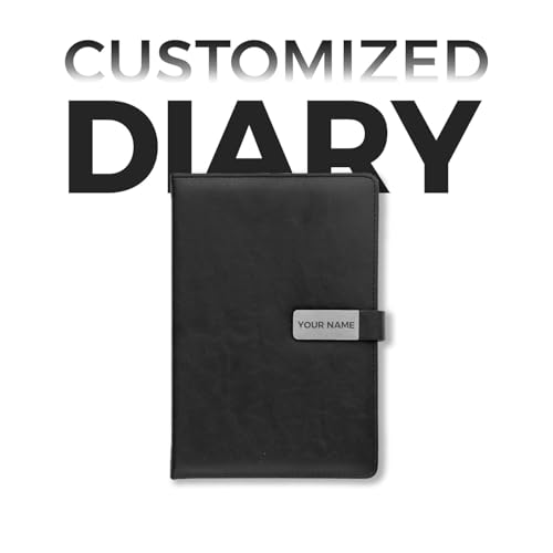 Image of Personalized Executive Leather Notebook with Name Plate | Premium Black Diary for Office, Business & Gifting | Custom Name Journal Planner | Stylish Corporate Gift for Men & Women