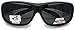 Polarized Fit Over Wear Over Reading Glasses Sunglasses, Size Large (Black 43299, Smoke)