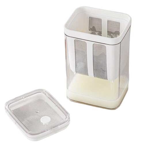 Filador De Yogurt Acero Inoxidable: Filtro Malla, Bolsa Queso | Separador Suero 1800 Ml Para Leche Nuez, Soja, Café Frío, Kéfir, Frutas, Sopa, Preparación Caldo, Herramienta Cocina Uso Doméstico