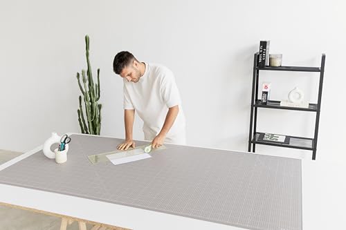 Image of Elan Cutting Mat 36x72 Black & Taupe, Extra Large Self Healing Cutting Mat 36 x 72 Inch, 5-Ply Craft Board Black, Hobby Board for Sewing and Quilting