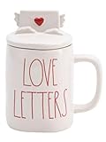 Rae Dunn LOVE LETTERS Mug with topper - Ceramic - Red - Microwave safe - Dishwasher safe