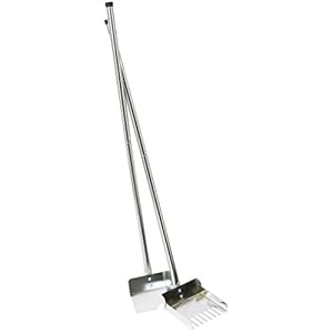   Clean-Go-Sanitary-Dog-Poop-Scooper-36-Length--Uses-Chrome-Plated-Steel-Rake-Style-Tines-to-Scoop-Dog-Waste-on-Grass