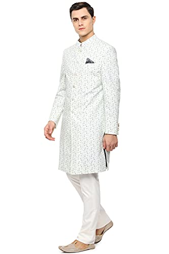 Image of Van Heusen Men's Cotton Blend White Two Piece Suit Business Pants Set