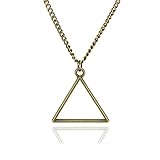 Baronyka Handmade Triangle Necklace For Men, Bronze Plated, 24' necklace with 2' extension & Lobster Claw Clasp