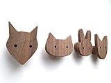 PLT Wandhaken für Kinder aus Holz, Tiere, Kinderzimmer, Fuchs, Hase, Hund, Katze, Deko, Kleiderhaken, Garderobenhaken, Garderobe, Scandi-Style, Geschenkidee