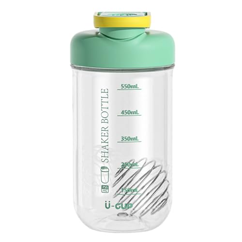 Greyoe Shaker Proteine Inox, Sport et Classique en Boucle, Idéal Comme Shaker Protéiné, Bouteille d'Eau, Gourde, Sans BPA (Turquoise, 750ml)