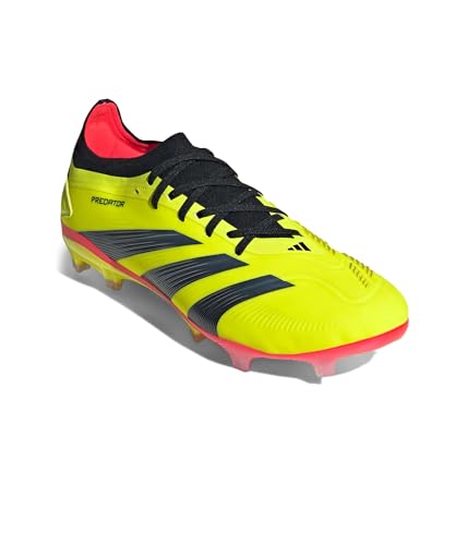 adidas Unisex Predator 24 Pro Firm Ground Sneaker, Team Solar Yellow/Black/Solar Red, 7 US Men