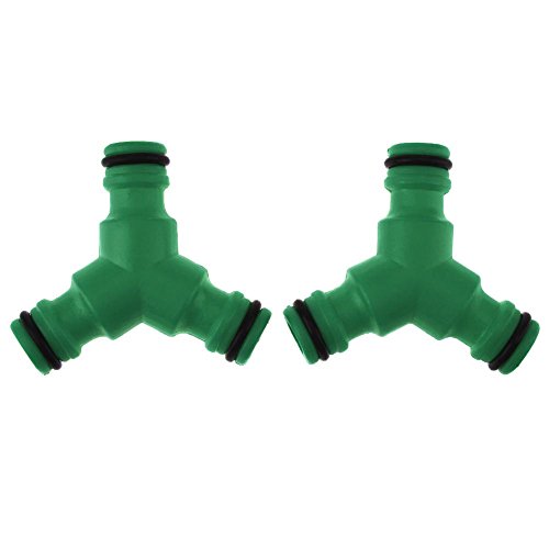 Starnearby 2pcs Plastic Tee Head Garden Irrigation Couplings Pipe Joints (Green)