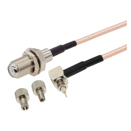 2 cables F a TS9 F hembra a CRC9 macho en ángulo recto RG316 RF cable coaxial 3G antena cable de extensión puente pigtail (color: F a CRC9 TS9 Dual, tamaño: 15 cm)