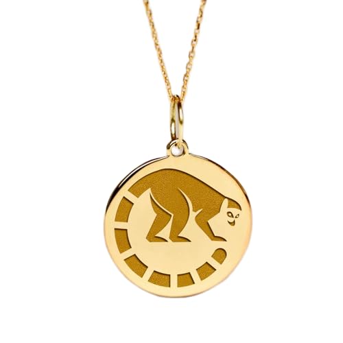 Cadena de 45 cm con colgante de lémur de 22-24 mm y joyería de plata 925