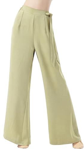 Pantalon de danse taille haute femme jambes droites vetement fluide Angcoco