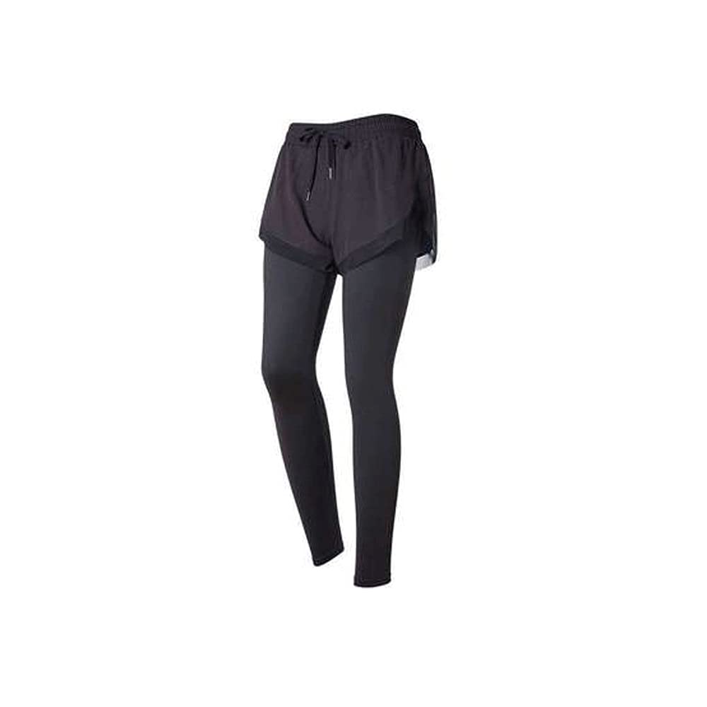 Yogahose Zweiteilige gefälschte Fitnesshose Schlankheit und eng anliegende Damenhosen Elastische Laufhose zum Hüftheben Große Yogahosen