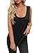 Tankaneo Womens Oversized Scoop Neck Tank Tops Workout Casual Summer Cotton Shirts Loose Fit Sleeveless Tee Black