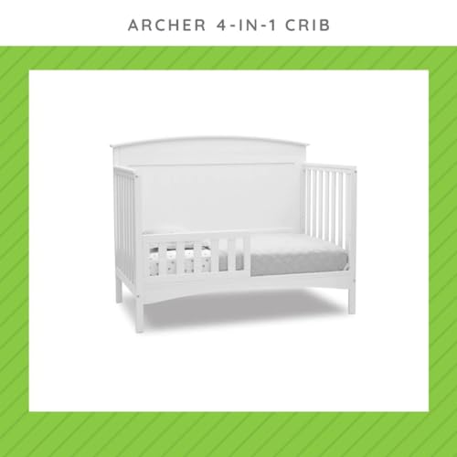 Image of Toddler Bed Safety Guard Rail Compatible with Delta Children Convertible Cribs - Solid Wood Rail for Convertible Crib to Toddler Bed Conversion - Safety Guard Rail (Bianca White - 130, #0080)