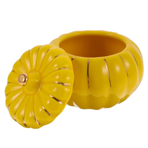 MAGICLULU Soperas con Tapa Amarilla Calabazas Cerámica Tazón De Sopa Tazón De Comida