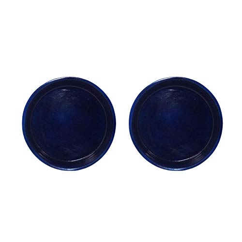 Image of Lasaki Round Ceramic Trays (Plates Saucers) for Pots, planters, Flower, Succulent(Set of 2,Blue,6 inch) R6(Plants not Included)