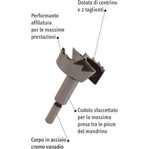 Punta Forstner per fori pieni