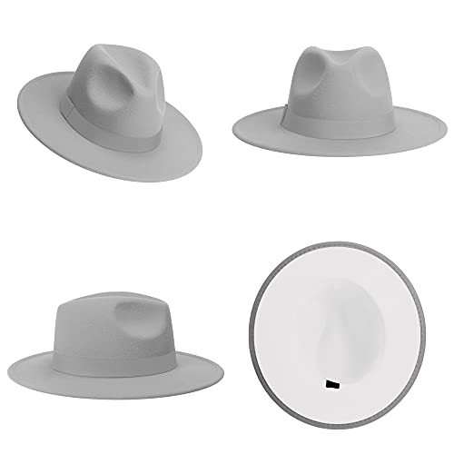 Image of Womens & Mens Fedora Hats, Wide Brim Fedora Hats for Women Men