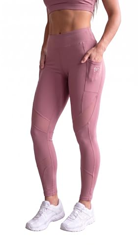 Image of Mehrang Stretchable Gym Pants for Women & Tights for Women Workout with Mesh Insert & Side Pockets
