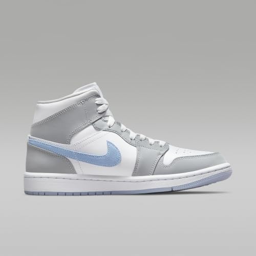 Image of Air Jordan 1 Mid Women's Shoes (White /Wolf Grey /Aluminum)