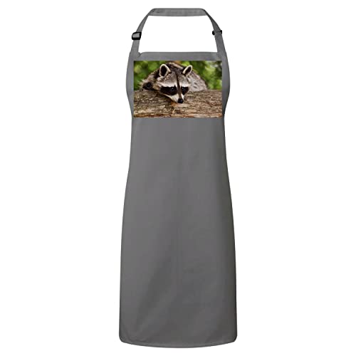 Tablier cuisine gris raton laveur premium aux finitions soignées