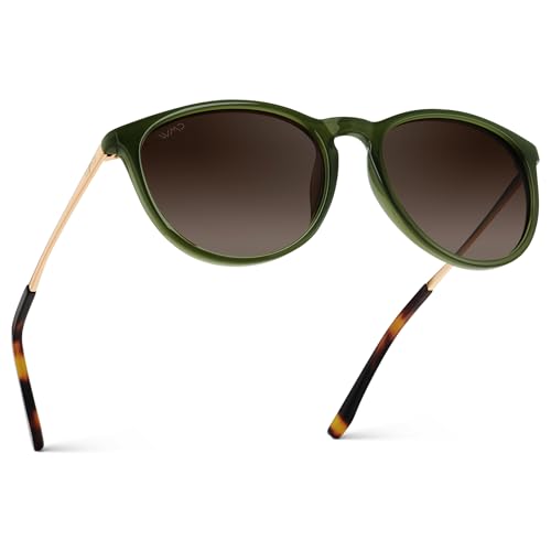 Image of WearMe Pro Round Polarized Sunglasses for Women - UV400 Protection, Lightweight Frame, Vintage Retro Style