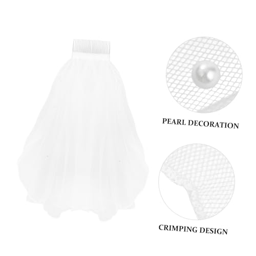 FRCOLOR Women's Bridal Veil with Detail and Hair Comb Elegant Tulle Wedding Veil for Brides and Flower Girls for Weddings and Photography3