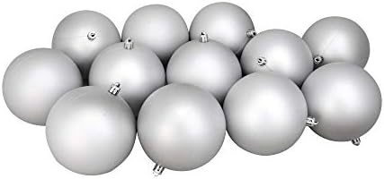 12Ct Matte Silver Splendor Shatterproof Christmas Ball Ornaments 4" (100Mm)