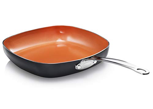 GOTHAM STEEL Sartén cuadrada poco profunda Tri-Ceramal 10.25 pulgadas