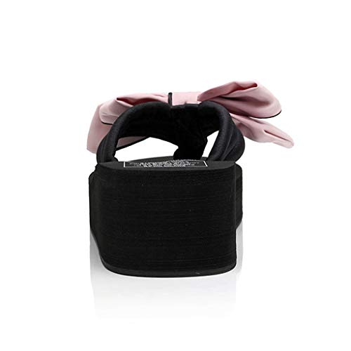 MIOKE Women's Sweet Bowknot Wedge Flipflops Summer Fashion Platform Comfort Nonslip Beach Thong Sandals4