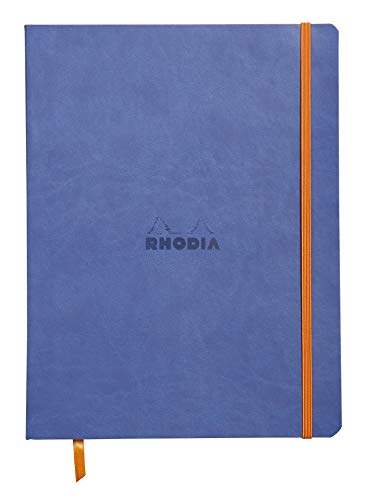 Carnet Rhodiarama luxe en simili cuir saphir et papier premium velouté