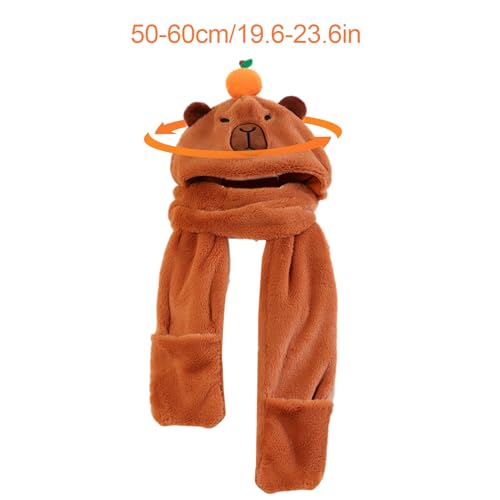 Gorro capibara peluche 3 en 1 ideal para regalar en invierno a mujeres 5